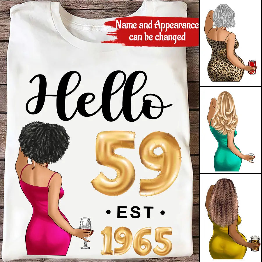 59th birthday shirts for her, Personalised 59th birthday gifts, 1965 t shirt, 59 and fabulous shirt, 59th birthday shirt ideas, gift ideas 59th birthday woman HIEN