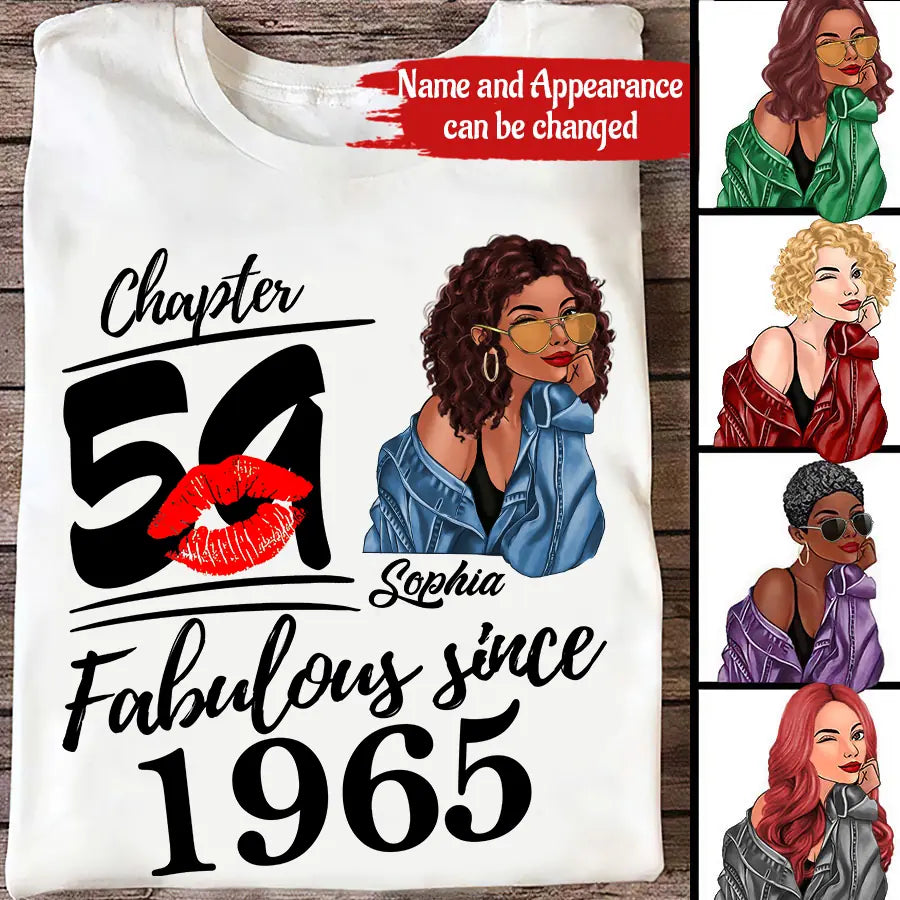 Chapter 59, Fabulous Since 1965 59th Birthday Unique T Shirt For Woman, Custom Birthday Shirt, Her Gifts For 59 Years Old , Turning 59 Birthday Cotton Shirt-HCT