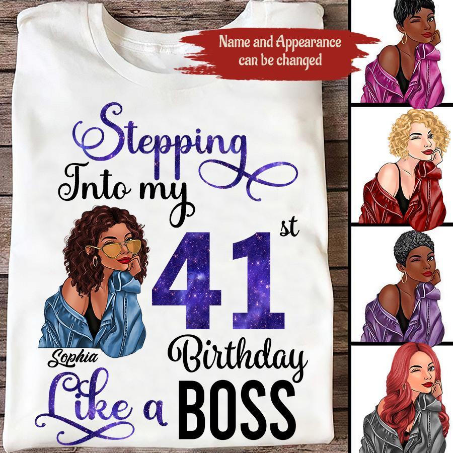 41th Birthday Shirts, Custom Birthday Shirts, Turning 41 Shirt, Gifts for Women Turning 41, 41 and Fabulous Shirt, 1981 Shirt, 41th Birthday Shirts for her, Stepping into my 41th Birthday Like a Boss