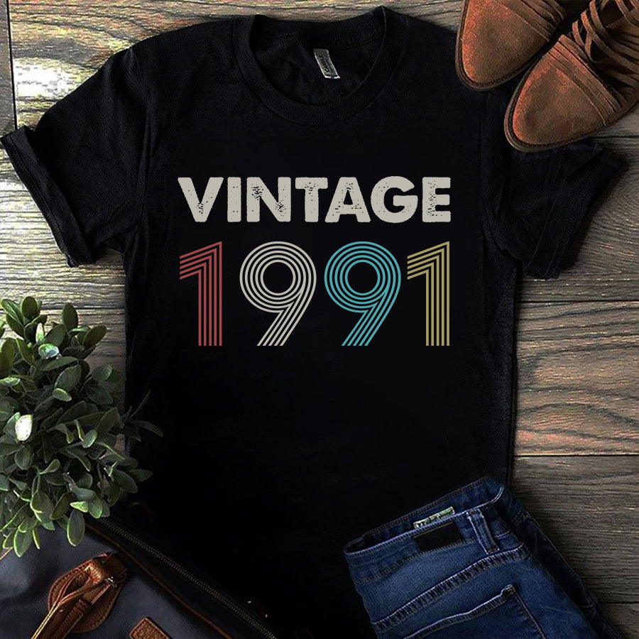 Vintage 1991 Shirt, 32nd Birthday Shirt, Gifts For 32nd Years Old, 32nd And Fabulous Shirt, Turning 32nd And Fabulous Birthday Cotton Shirt