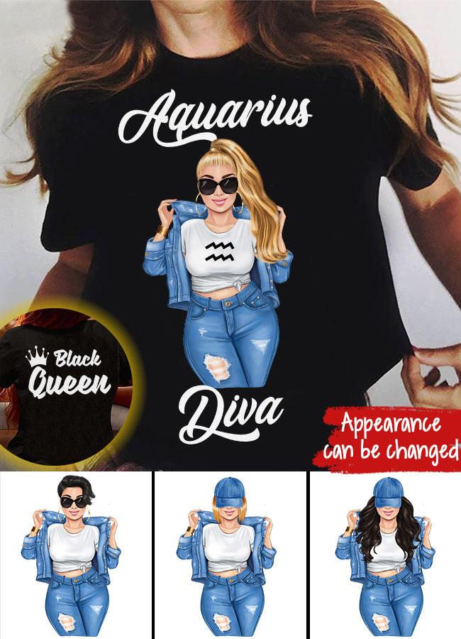 Personalized Aquarius shirt, Aquarius Birthday T Shirt, customize birthday shirt for woman