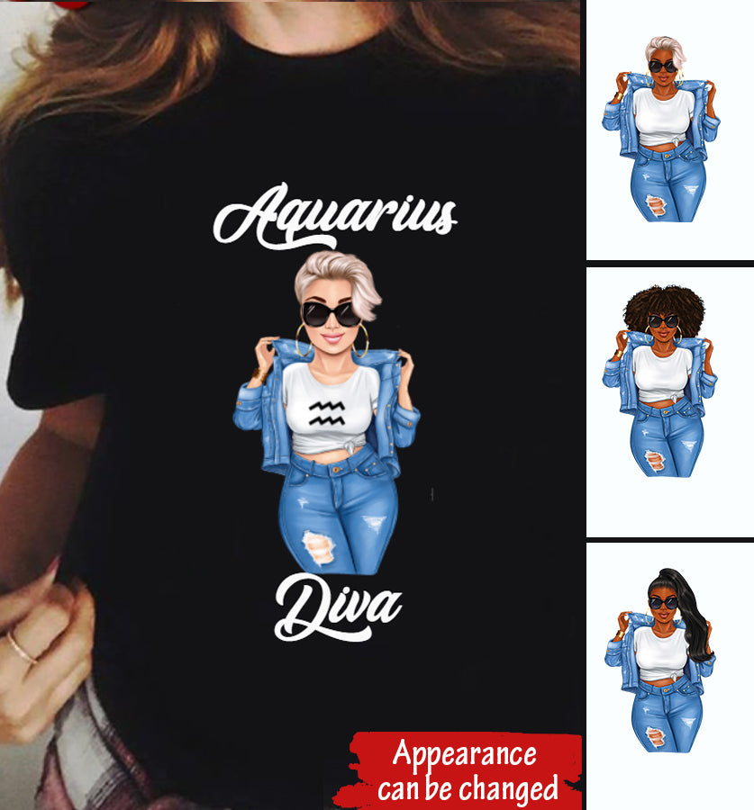 Personalized Aquarius shirt, Aquarius Birthday T Shirt, customize birthday shirt for woman