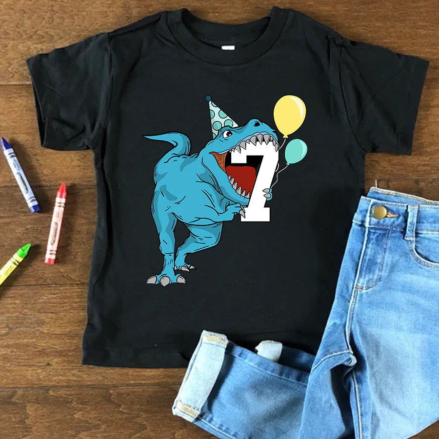7th Birthday Shirt, Dinosaur Birthday Shirt, Seven Birthday Shirt, 7th Birthday T Shirt, Baby Shirt