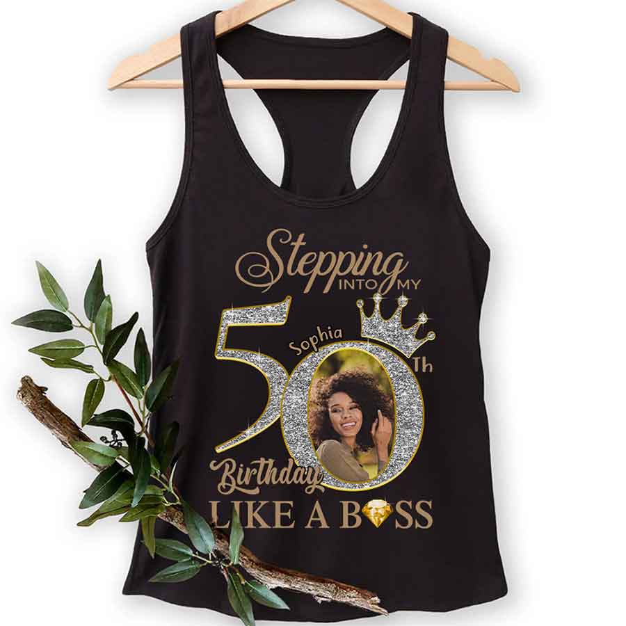 Custom Face Photo 50&#39;s Birthday Shirt, 50th Birthday Unique T Shirt For Woman, Custom Birthday Shirt, Her Gifts For 50 Years Old, Custom Picture Tee, Personalized Birthday Shirt-YPT-HCT