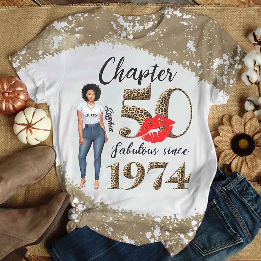 Chapter 50, Fabulous Since 1974 50th Birthday Unique T Shirt For Woman, Custom Birthday Shirt, Her Gifts For 50 Years Old , Turning 50 Birthday Cotton Shirt-YPT-HCT