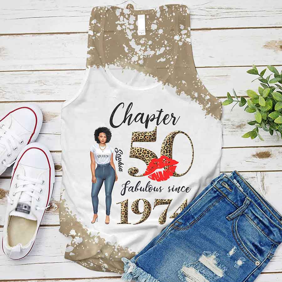 Chapter 50, Fabulous Since 1974 50th Birthday Unique T Shirt For Woman, Custom Birthday Shirt, Her Gifts For 50 Years Old , Turning 50 Birthday Cotton Shirt-YPT-HCT