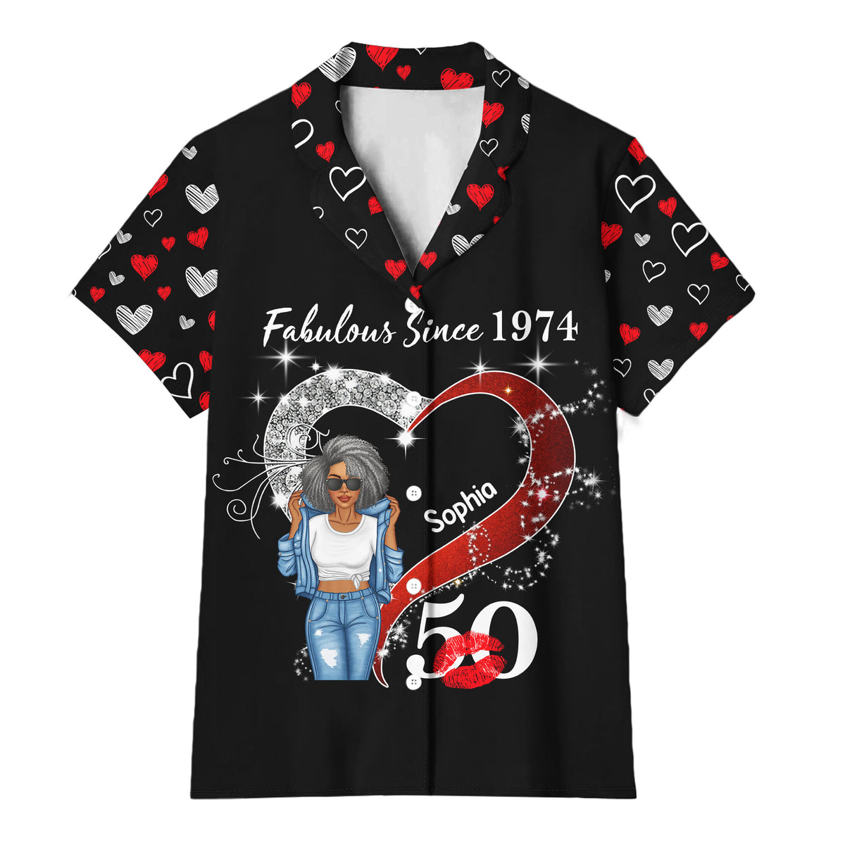 Personalized Custom Short Pajamas Set - Gift Ideas For 50th Birthday, 1974 Birthday Gifts Ideas, Gift Ideas 50th Birthday Woman-HCT