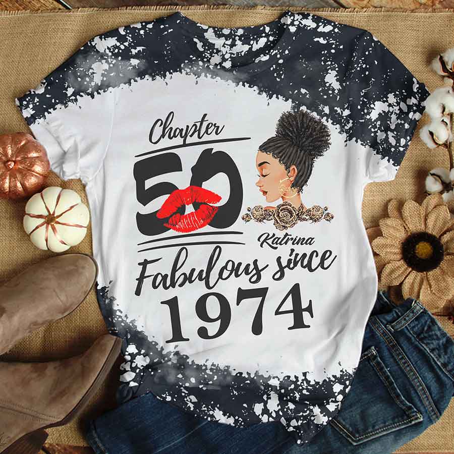 Chapter 50, Fabulous Since 1974 50th Birthday Unique T Shirt For Woman, Custom Birthday Shirt, Her Gifts For 50 Years Old , Turning 50 Birthday Cotton Shirt - YPT-HCT