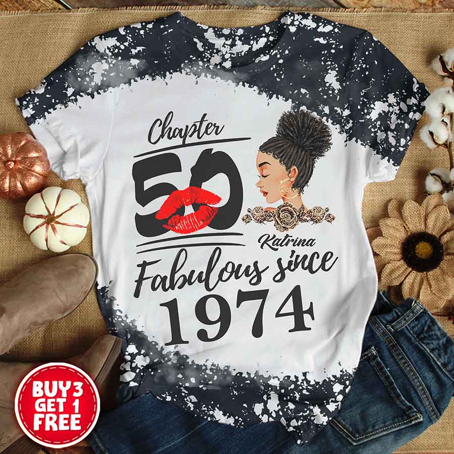 Chapter 50, Fabulous Since 1974 50th Birthday Unique T Shirt For Woman, Custom Birthday Shirt, Her Gifts For 50 Years Old , Turning 50 Birthday Cotton Shirt - YPT-HCT