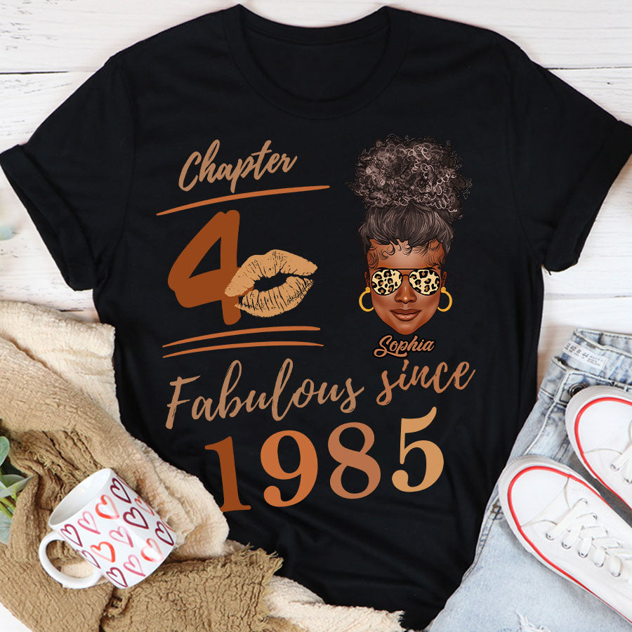 Chapter 40, Fabulous Since 1985 40th Birthday Unique T Shirt For Woman, Her Gifts For 40 Years Old , Turning 40 Birthday Cotton Shirt TLQ