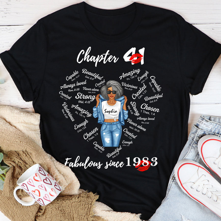 Chapter 41, Fabulous Since 1983 41st Birthday Unique T Shirt For Woman, Her Gifts For 41 Years Old , Turning 41 Birthday Cotton Shirt-TLQ