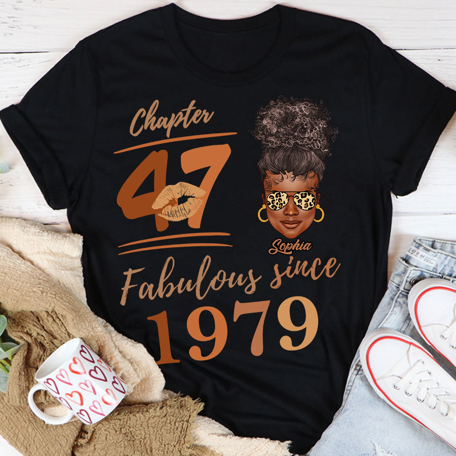 Chapter 47, Fabulous Since 1979 47th Birthday Unique T Shirt For Woman, Her Gifts For 47 Years Old , Turning 47 Birthday Cotton Shirt TLQ
