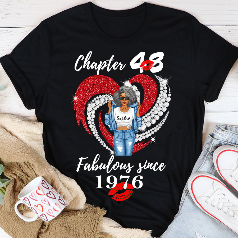 Personalised 48th Birthday Gifts, 1976 T Shirt, Gift Ideas 48th Birthday Woman - TLQ