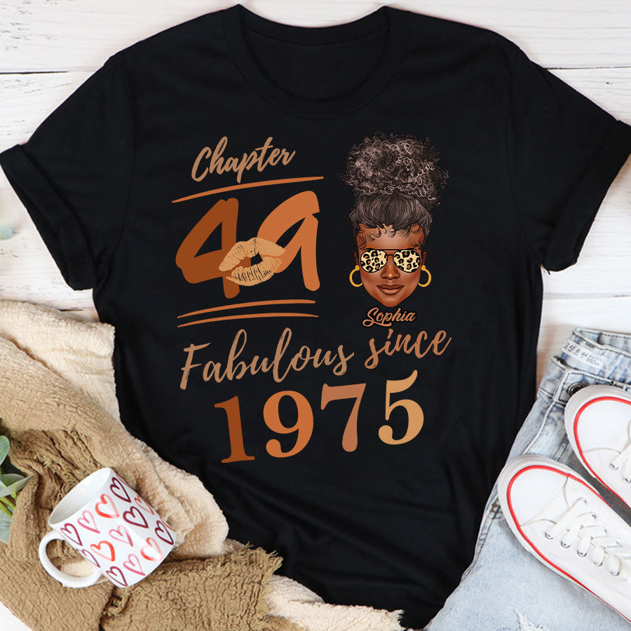 Chapter 49, Fabulous Since 1975 49th Birthday Unique T Shirt For Woman, Her Gifts For 49 Years Old , Turning 49 Birthday Cotton Shirt TLQ