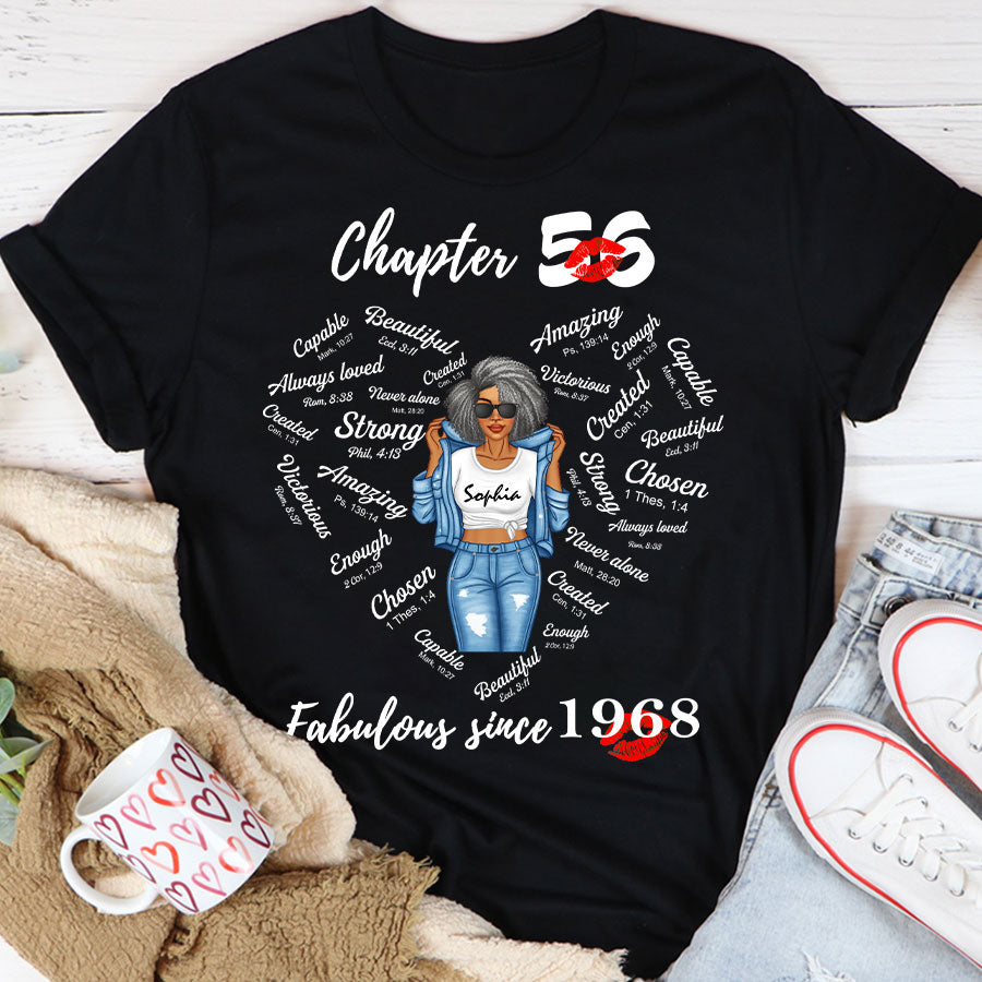 Chapter 56, Fabulous Since 1968 56th Birthday Unique T Shirt For Woman, Her Gifts For 56 Years Old , Turning 56 Birthday Cotton Shirt-TLQ