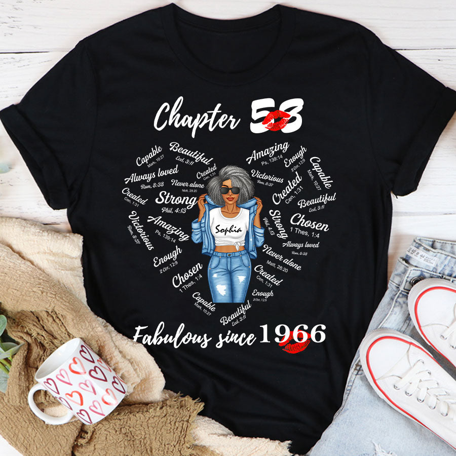 Chapter 58 Fabulous Since 1966 58th Birthday Unique T Shirt For Woman, Her Gifts For 58 Years Old , Turning 58 Birthday Cotton Shirt-TLQ