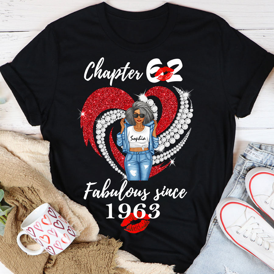 Personalised 62nd Birthday Gifts, 1963 T Shirt, Gift Ideas 62nd Birthday Woman - TLQ