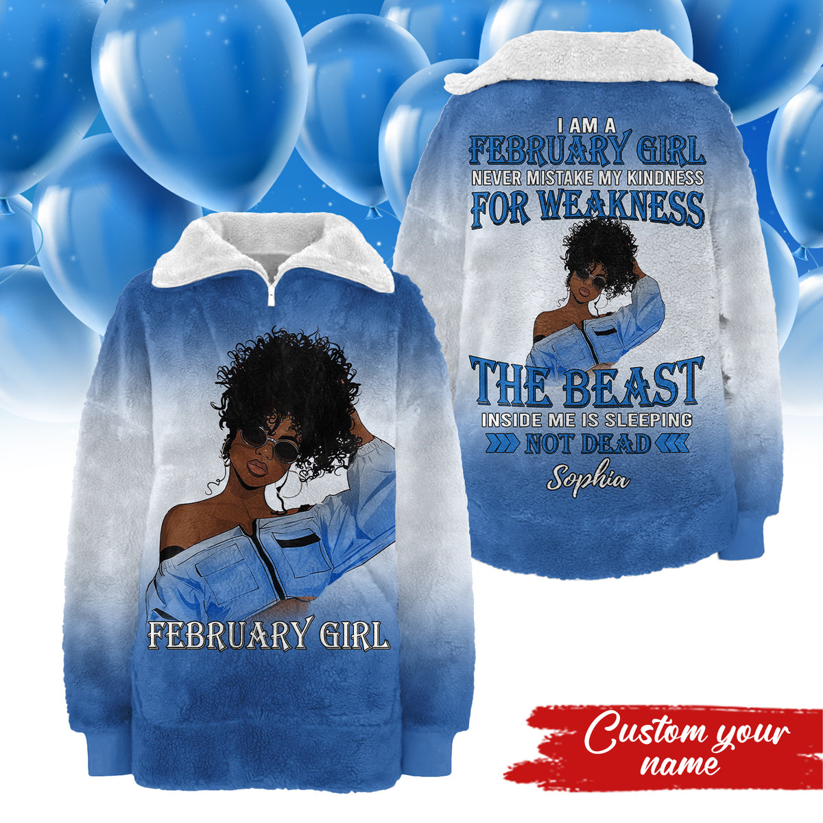 Borg Fleece Sweatshirt - Personalized Gift For Girls