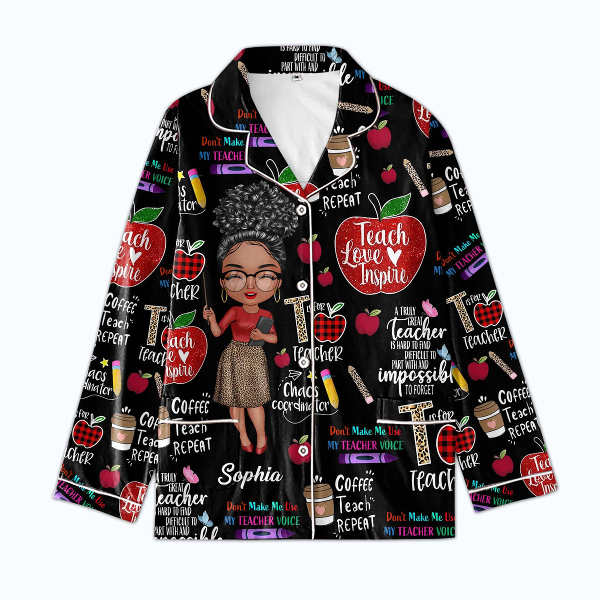 Personalized Women's Pajama Set, Gift For Teachers