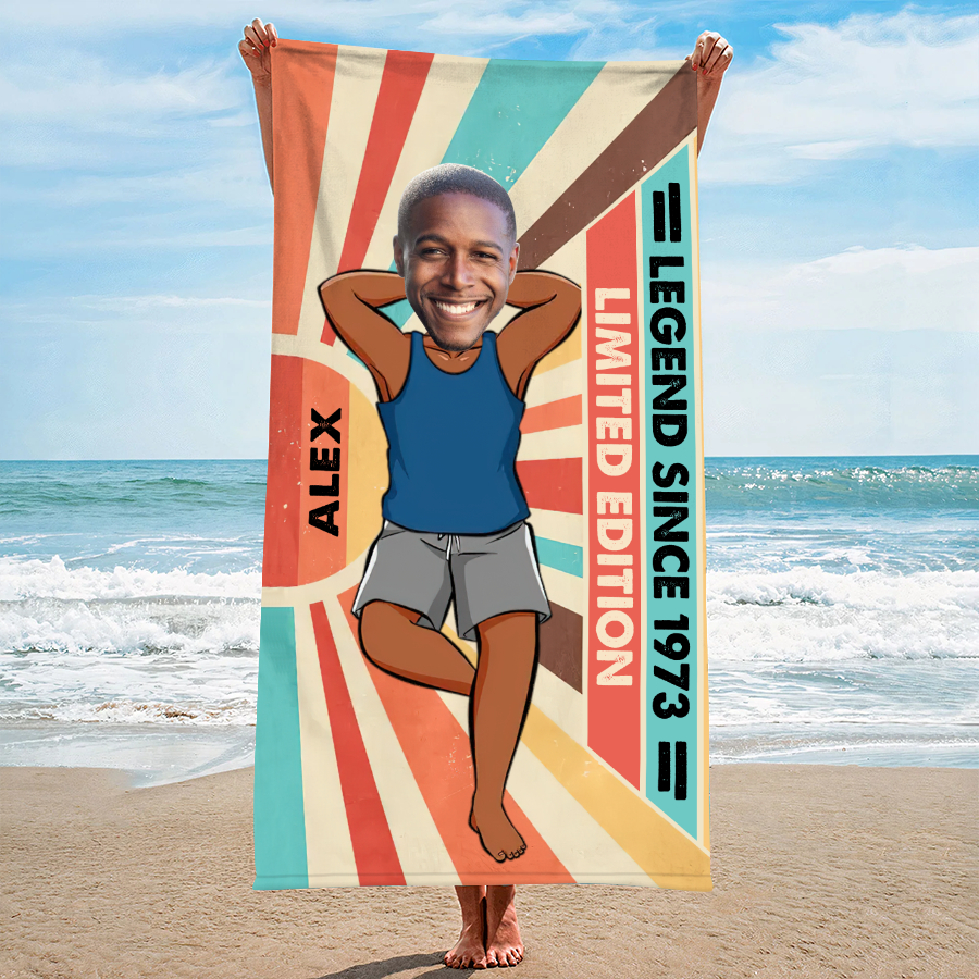 Personalized Beach Towel, Gifts For Men Turning 50, 50 And Fabulous Gifts, 50th Birthday Gifts For Him