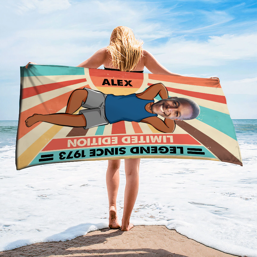 Personalized Beach Towel, Gifts For Men Turning 50, 50 And Fabulous Gifts, 50th Birthday Gifts For Him