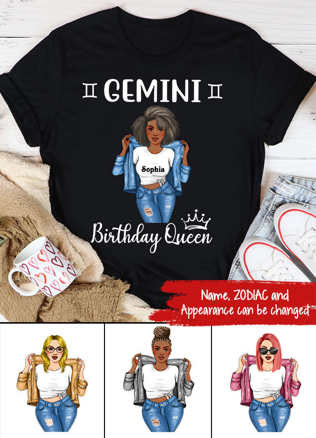 Personalized Birthday Shirts, Zodiac T Shirt, Zodiac Signs Shirt, Gemini Birthday T Shirt, Custom Birthday Gifts