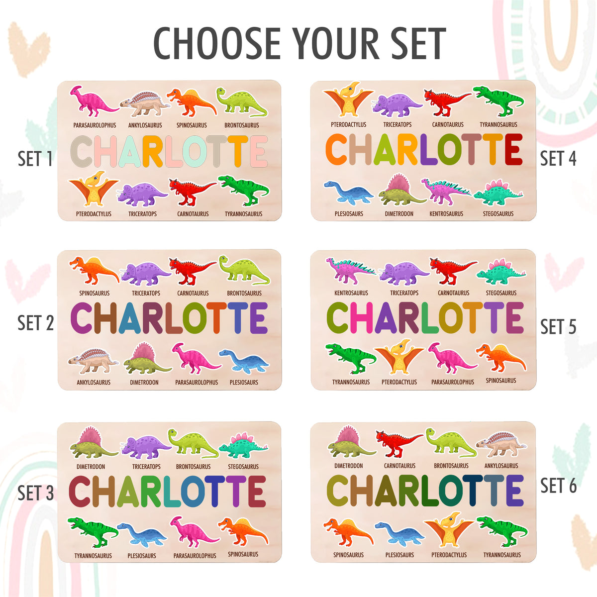 Personalized BusyBoard with Dinosaurs, Custom Sensory Board for kids, Custom Dinosaur toys for kids, Montessori Board, Wooden Puzzle Board