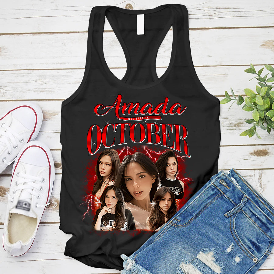 Custom October Birthday Shirt For Woman, Queens are Born In October Gifts, Melanin Afro Woman Shirt, Black Girl Tee, Afro Queen Gift-YPT-TLQ