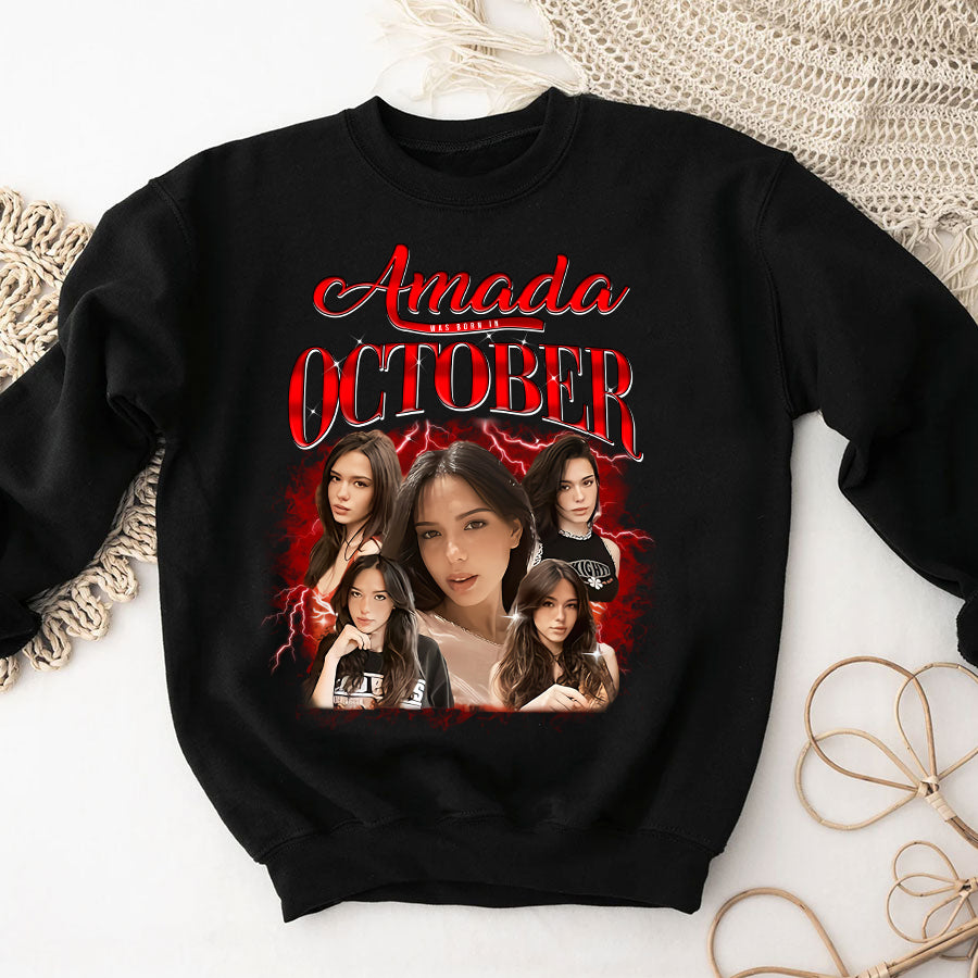 Custom October Birthday Shirt For Woman, Queens are Born In October Gifts, Melanin Afro Woman Shirt, Black Girl Tee, Afro Queen Gift-YPT-TLQ