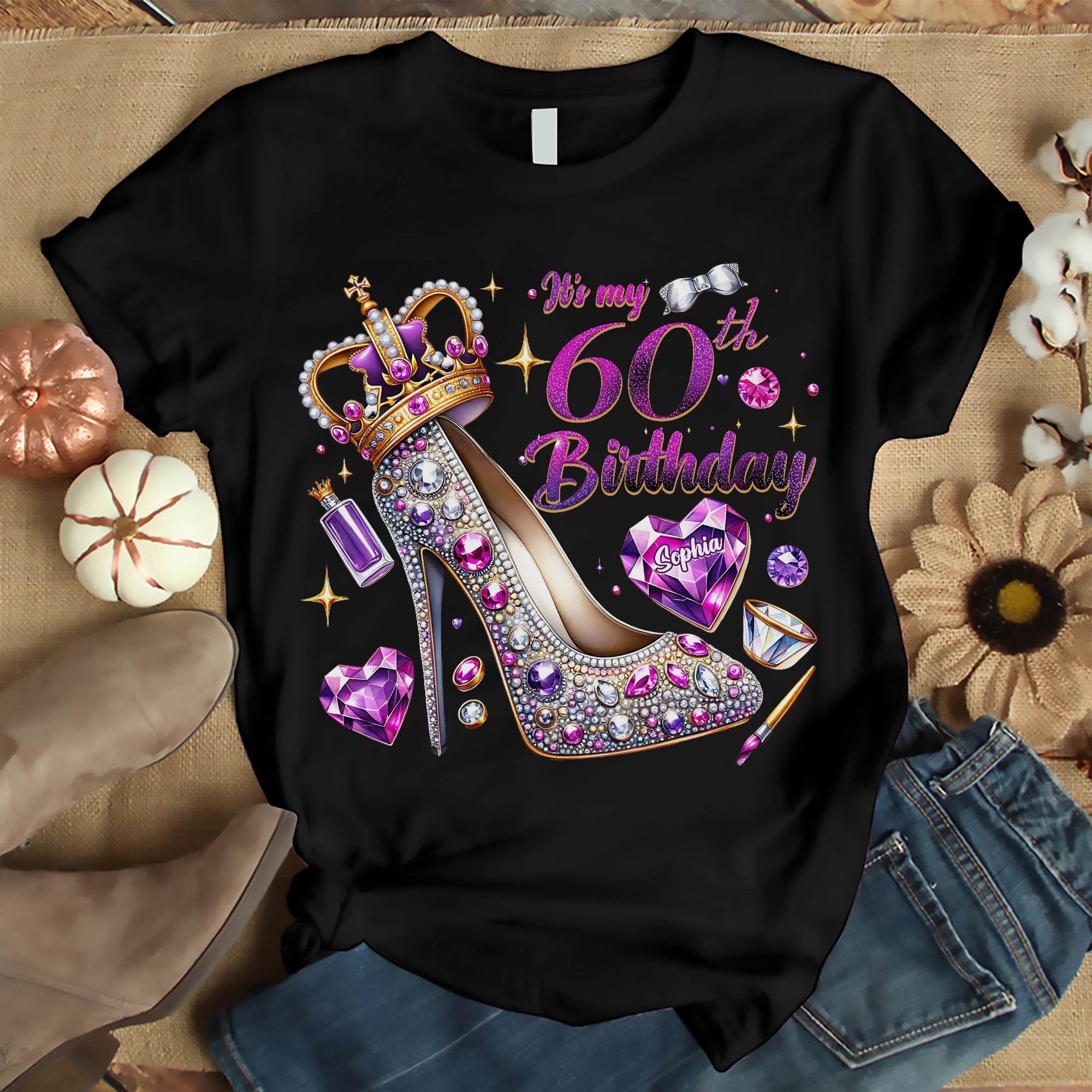 60th Birthday Shirts, Custom Birthday Shirts, Turning 60 Shirt, Gifts For Women Turning 60, 60 And Fabulous Shirt, 60th Birthday Shirts For Her-YPT-ALK
