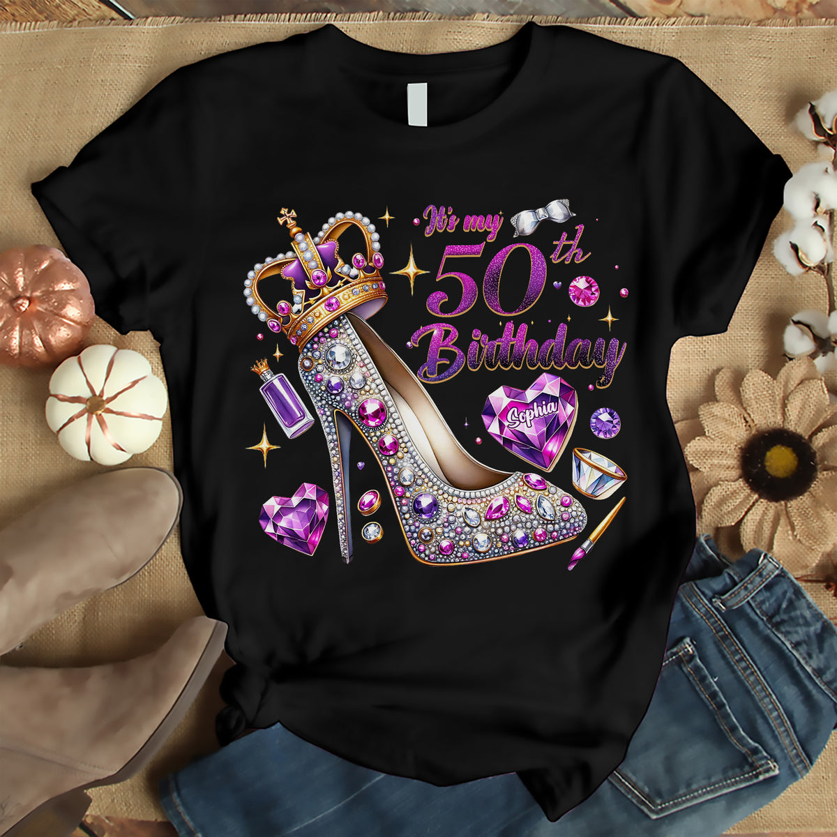 50th Birthday Shirts, Custom Birthday Shirts, Turning 50 Shirt, Gifts For Women Turning 50, 50 And Fabulous Shirt, 50th Birthday Shirts For Her-YPT-ALK