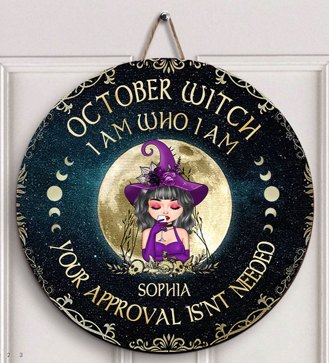 Custom October Birthday Door Sign, Queens Are Born In October Gifts, Halloween Door Sign
