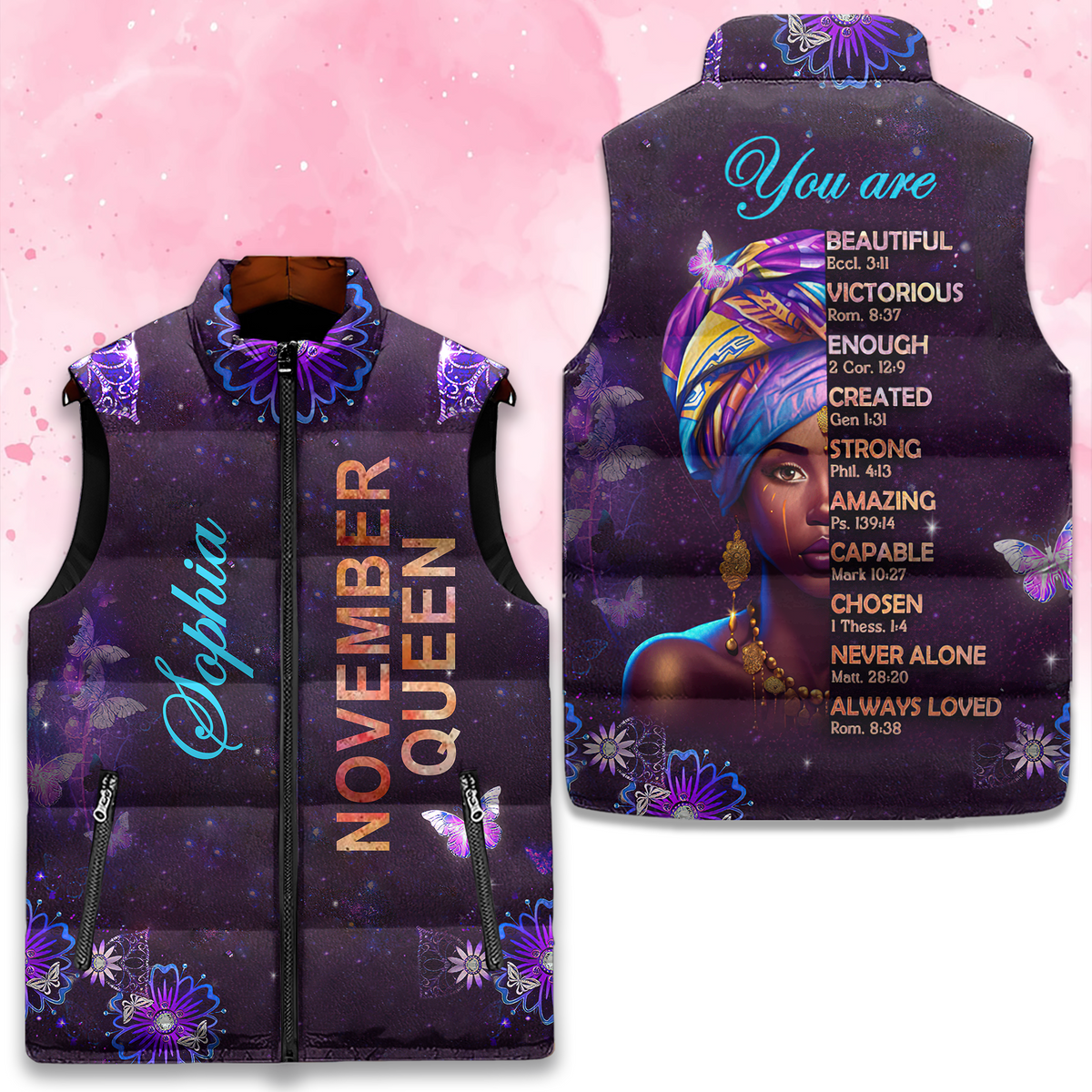 Puffer Vest - Personalized November Birthday Month, Gift Ideas For November Birthday For Girls