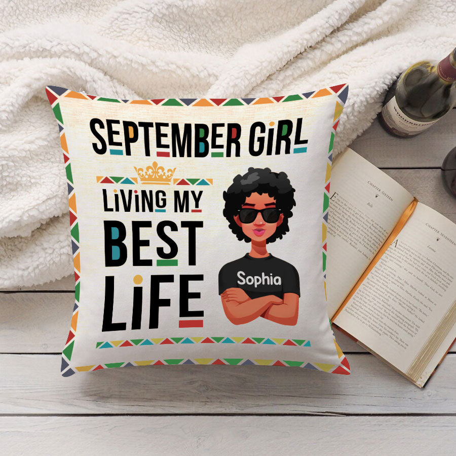 Personalized Pillow - Custom Birthday Gifts For September Girls, September Pillow, September Girl Birthday Gift