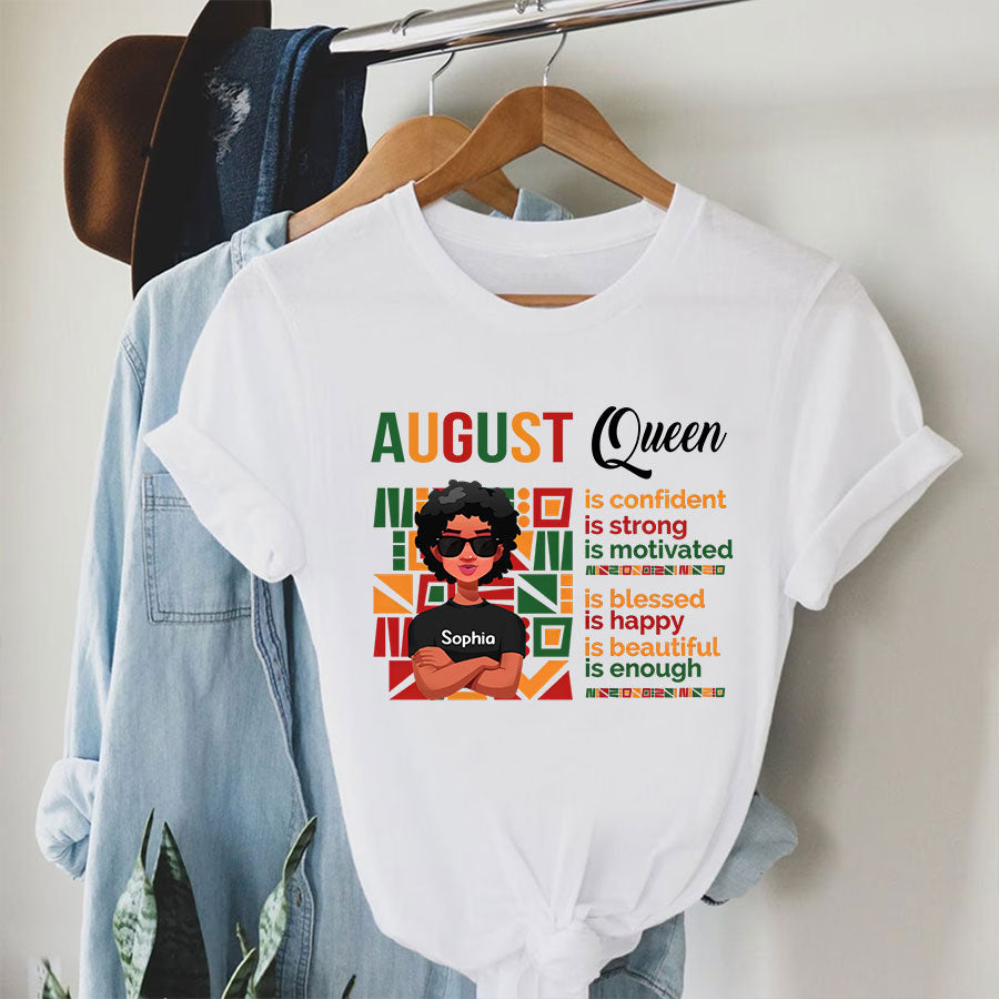 August Birthday Shirt, Custom Birthday Shirt, Queen Was Born In August, August Birthday Shirts For Woman, August Birthday Gifts