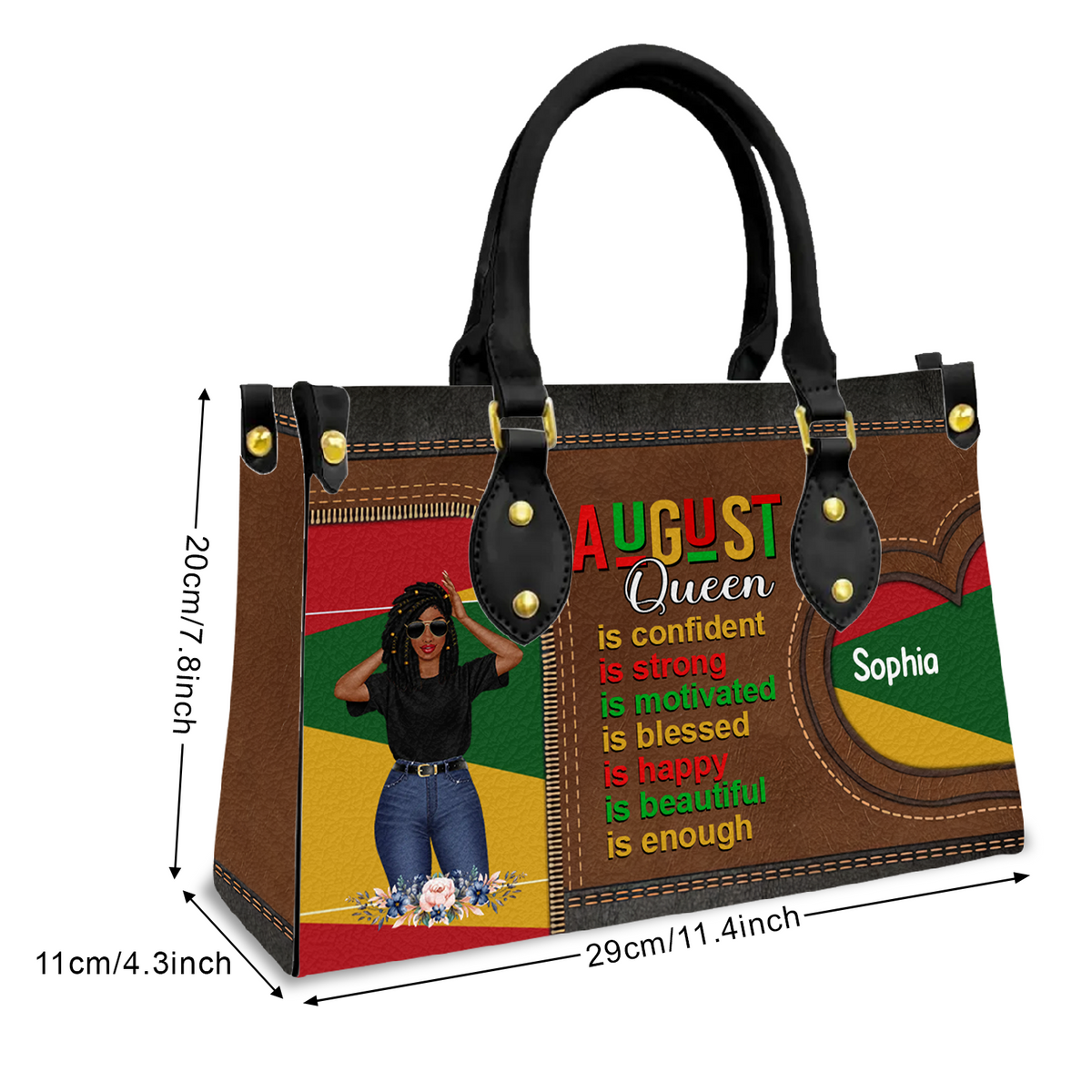 Personalized Leather Bag - August Birthday Gifts For August Queens, Custom Birthday Gifts