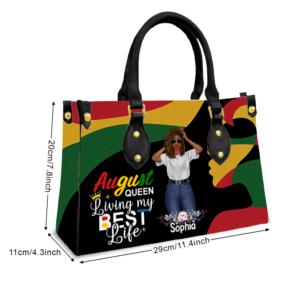 Personalized Leather Bag - August birthday gifts for August Queens, Living my best life