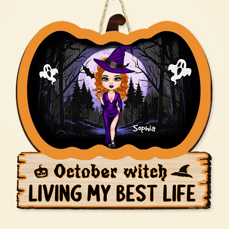 Custom October Birthday Door Sign, Queens Are Born In October Gifts, Halloween Door Sign