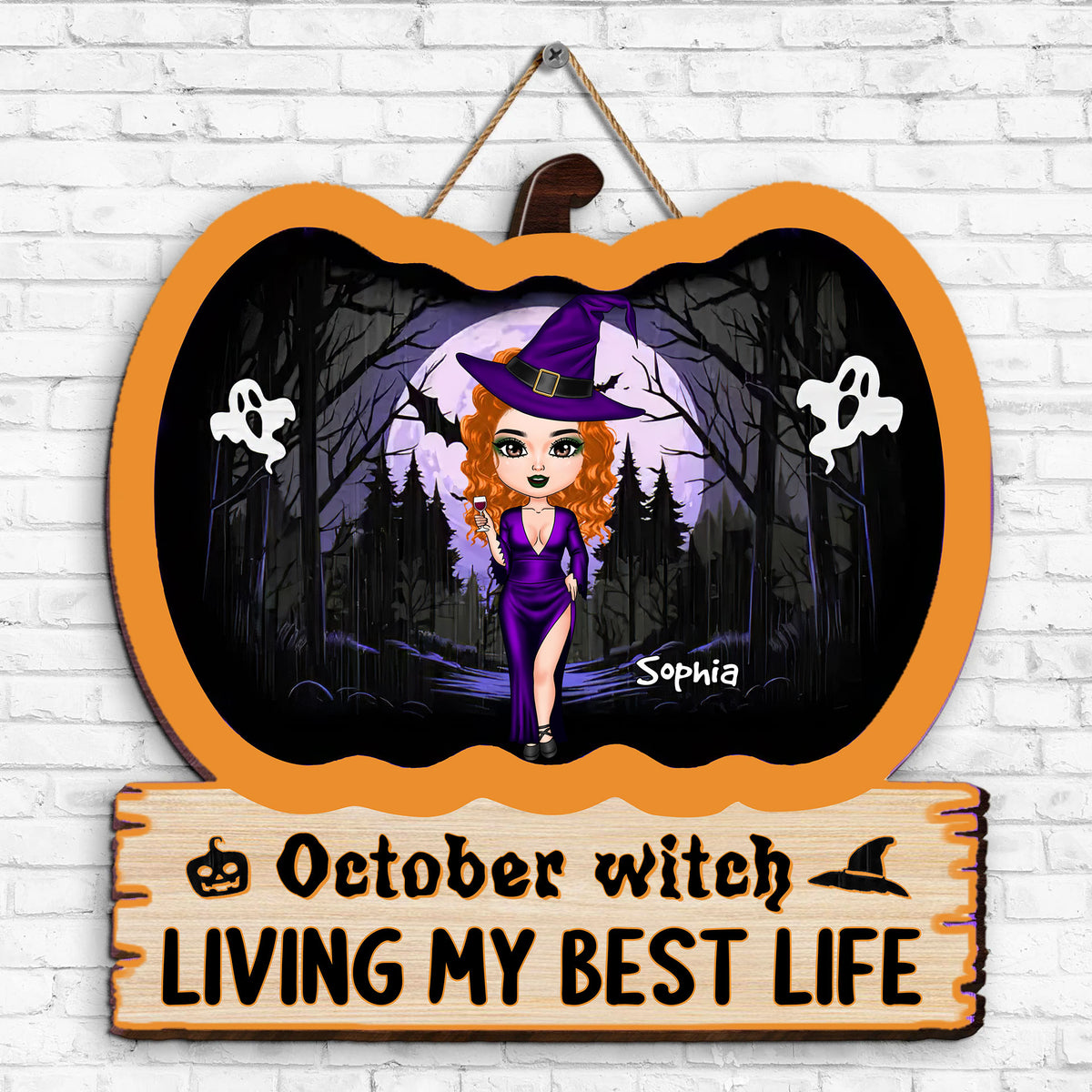 Custom October Birthday Door Sign, Queens Are Born In October Gifts, Halloween Door Sign