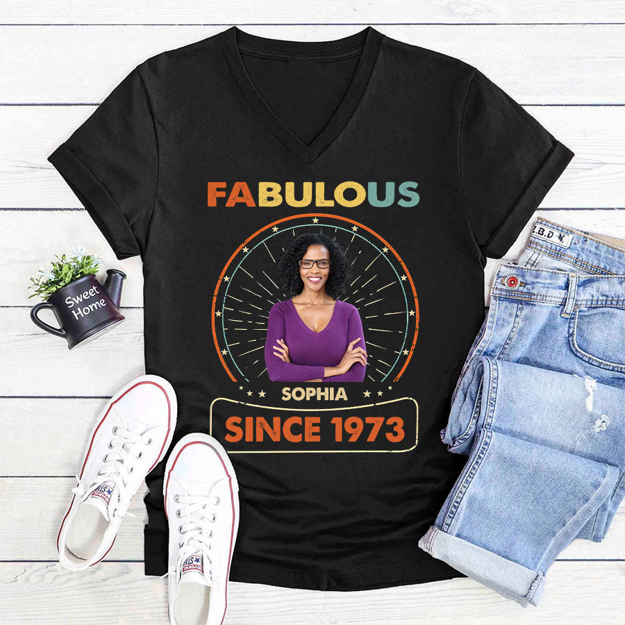 50th birthday shirts for her, Personalised 50th birthday gifts, 1973 t shirt, 50 and fabulous shirt, 50th birthday shirt ideas, gift ideas 50th birthday woman