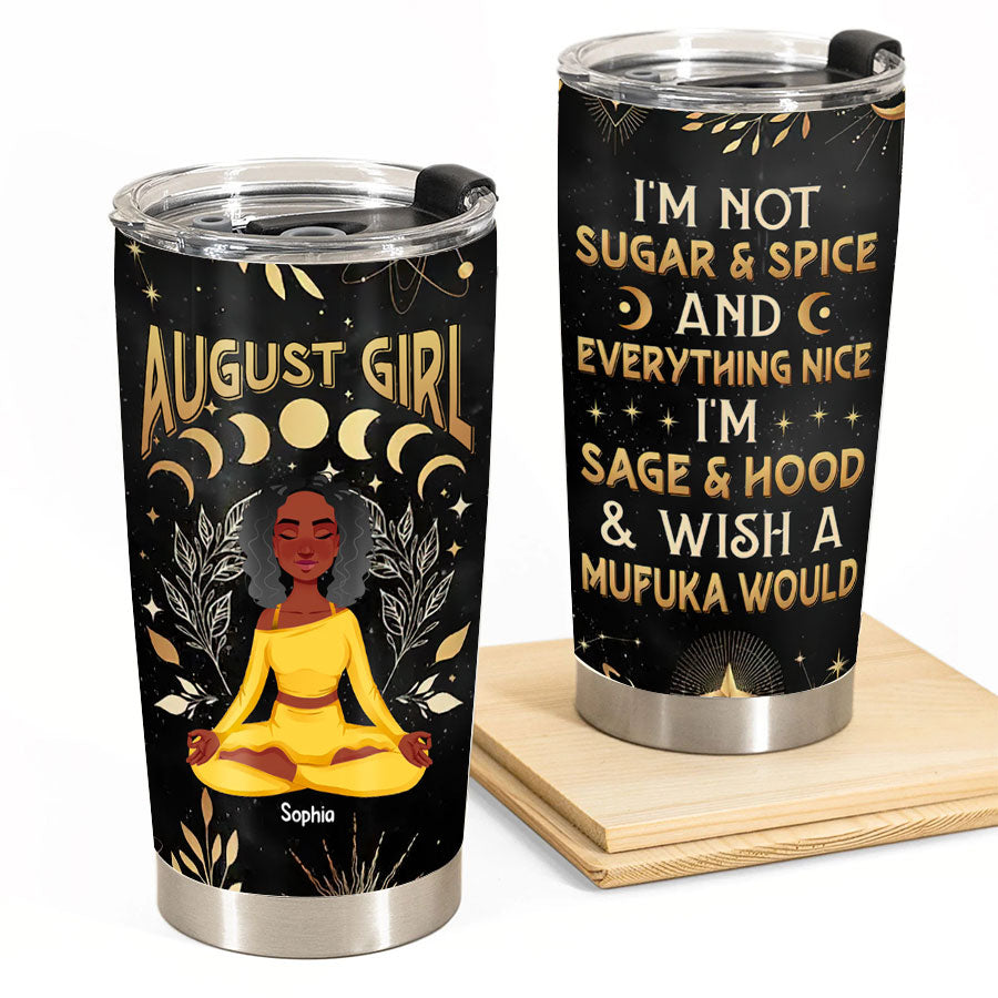 Personalized Tumblers, Birthday Tumbler, Birthdays In August, August Birthday Gifts For Her, Birthday Gift For Yoga Lovers