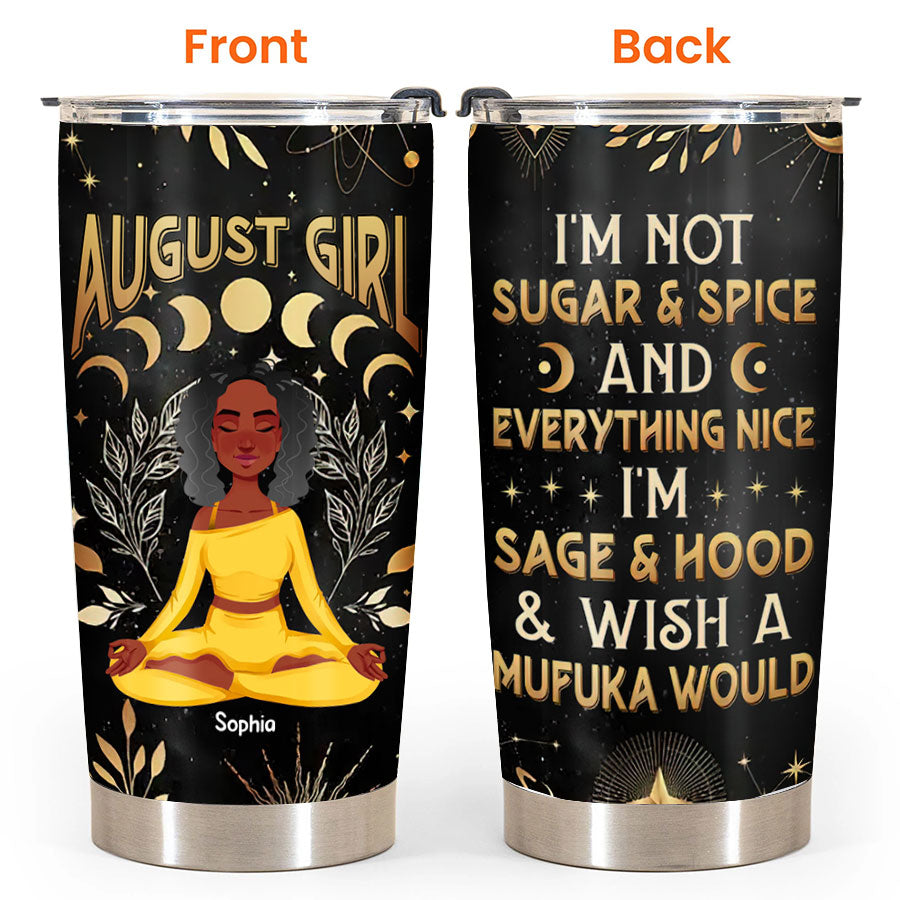 Personalized Tumblers, Birthday Tumbler, Birthdays In August, August Birthday Gifts For Her, Birthday Gift For Yoga Lovers
