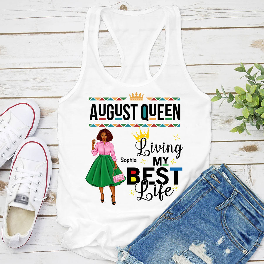 Custom Birthday Shirt, August Birthday Shirts For Woman, August Birthday Gifts, Living my best life
