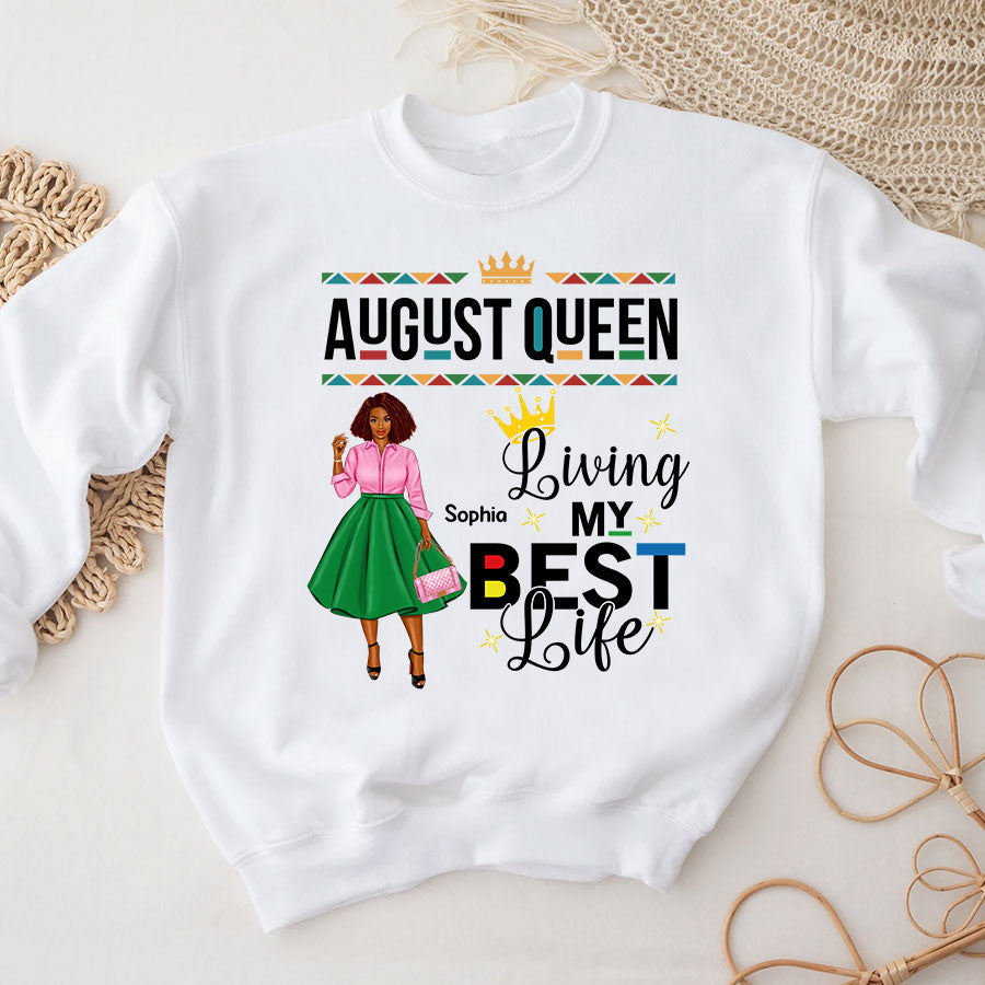 Custom Birthday Shirt, August Birthday Shirts For Woman, August Birthday Gifts, Living my best life