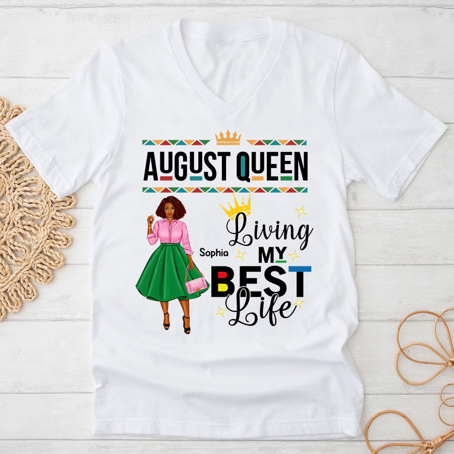 Custom Birthday Shirt, August Birthday Shirts For Woman, August Birthday Gifts, Living my best life