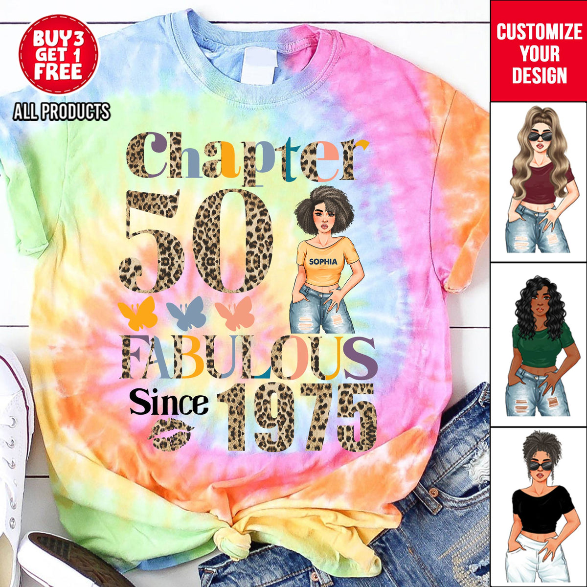 Chapter 50, Fabulous Since 1975 50th Birthday Unique T Shirt For Woman, Custom Birthday Shirt, Her Gifts For 50 Years Old , Turning 50 Birthday Cotton Shirt - YPT- HCT