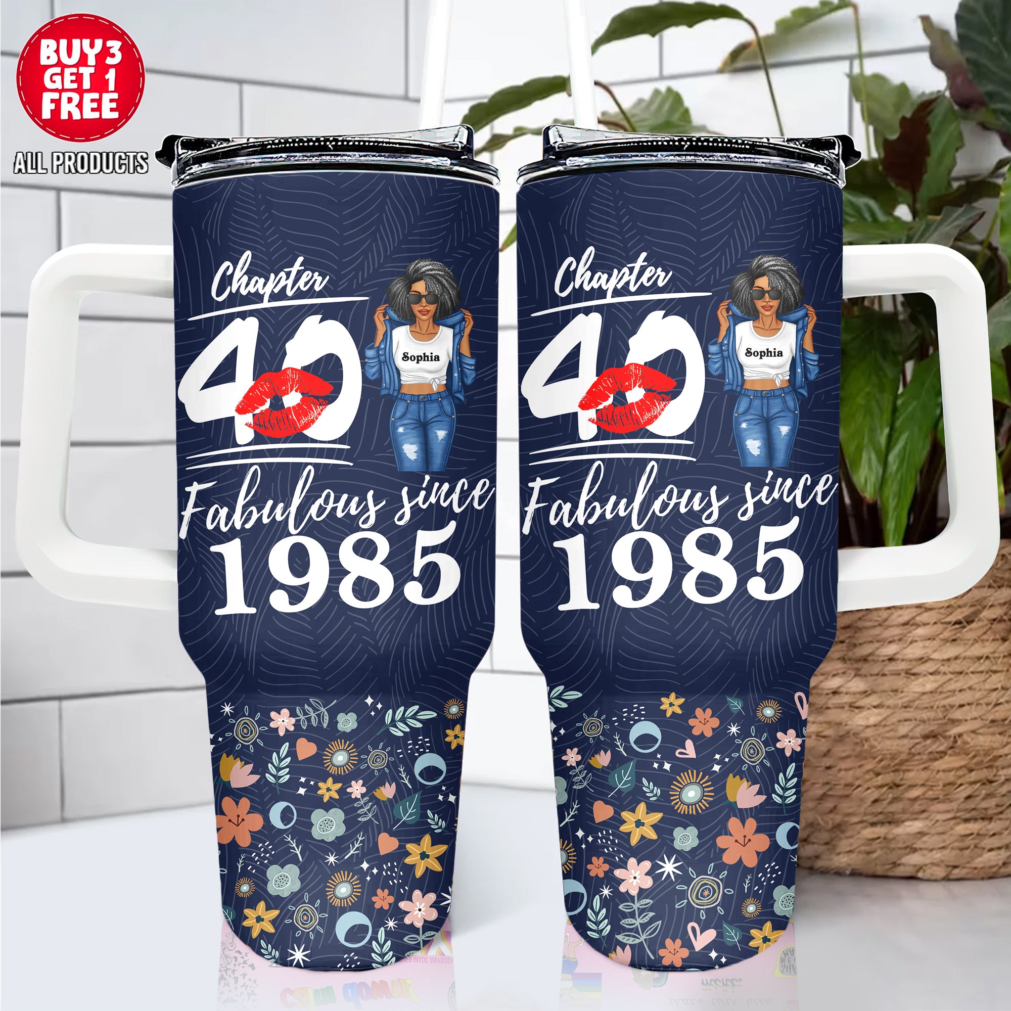 Personalized Tumbler With Straw, Gift Ideas 40th Birthday Woman-ALK