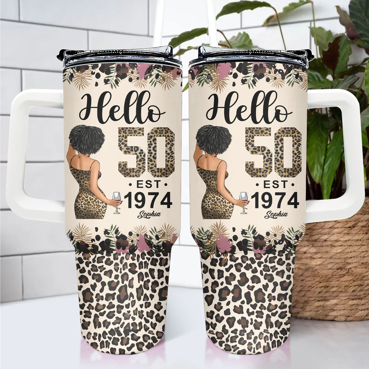 Personalized Tumbler With Straw, Gift Ideas 50th Birthday Woman-HMT