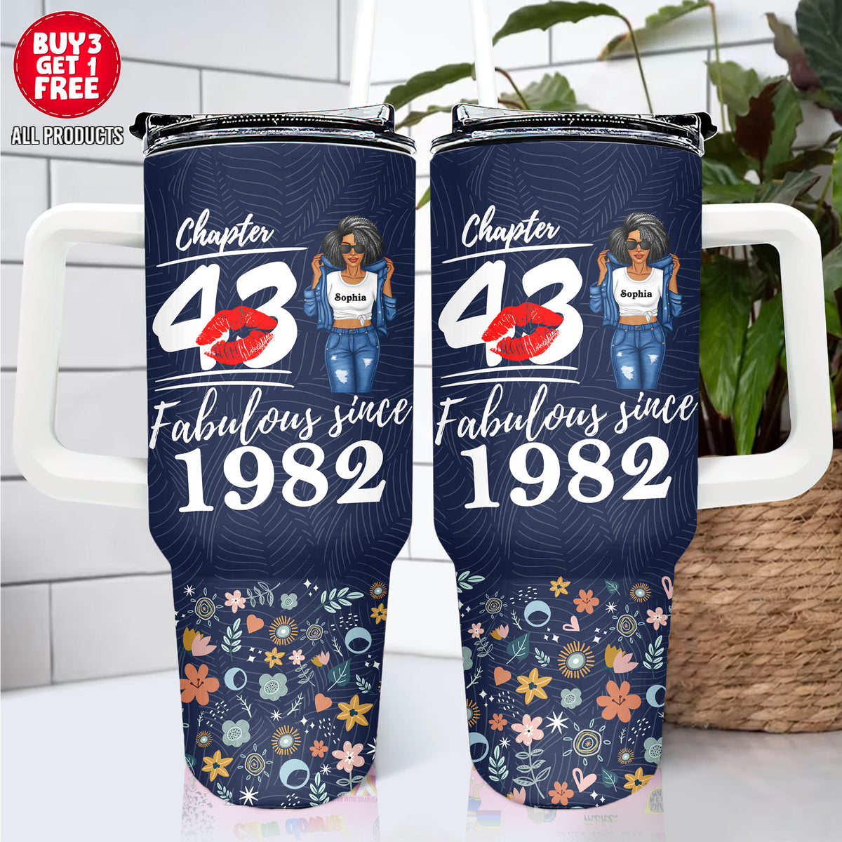 Personalized Tumbler With Straw, Gift Ideas 43rd Birthday Woman-ALK