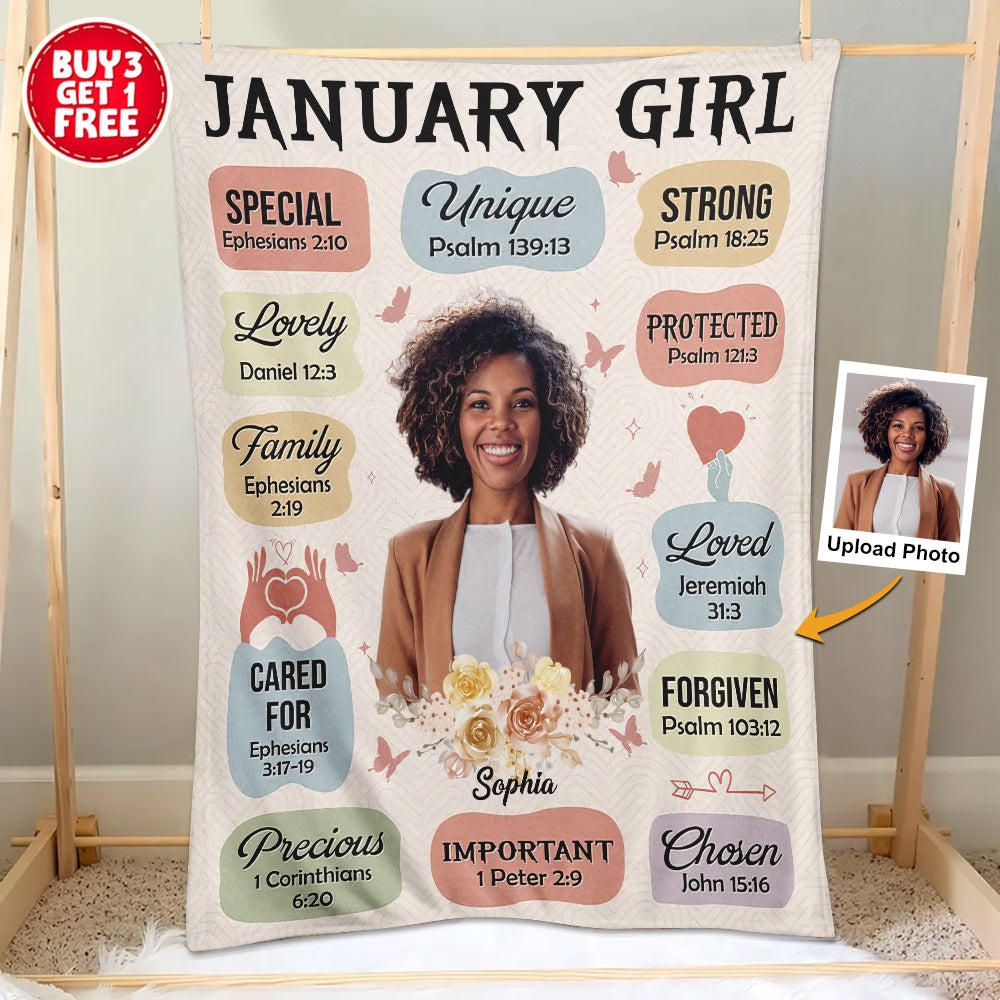 Personalized Blanket - Gift for January Girls